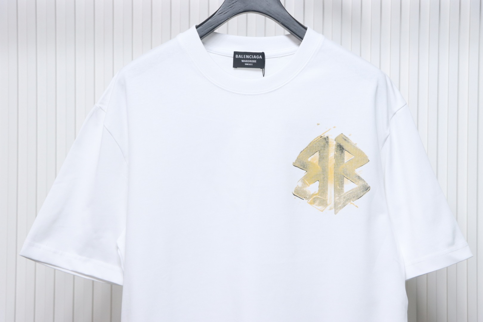 Balenciaga Hand-painted Double B Print T-shirt White