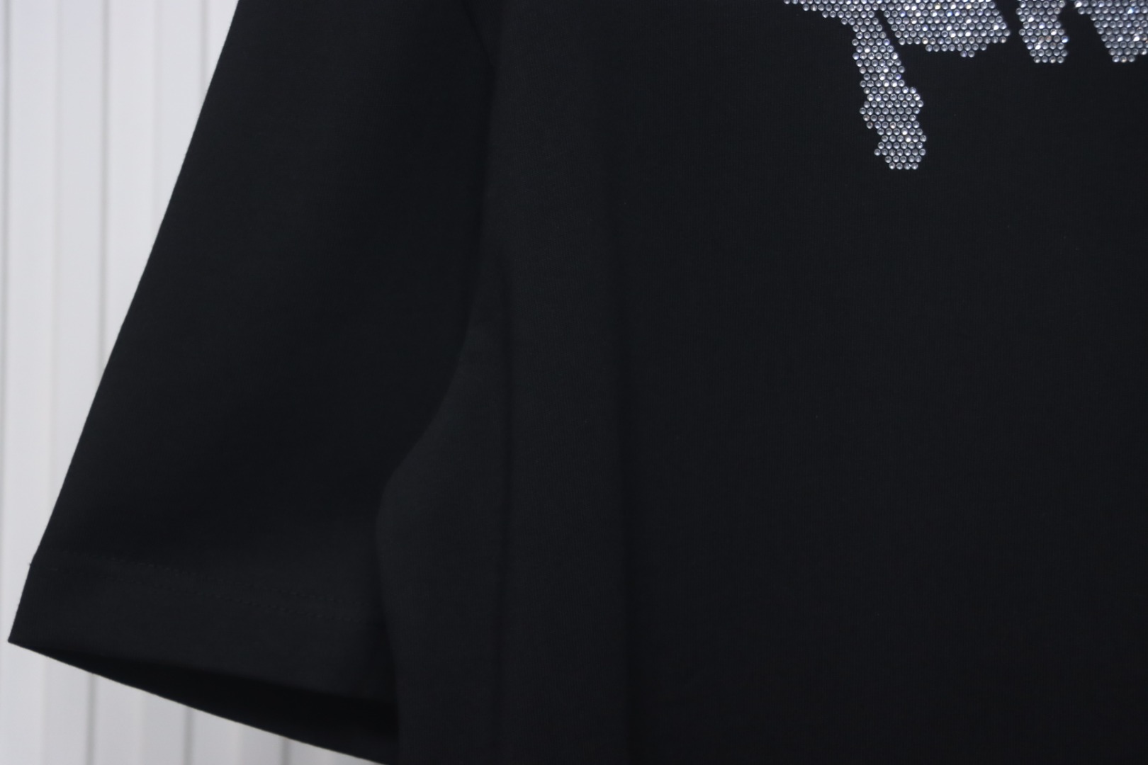 Balenciaga Hot Diamond Letter Print T-shirt Black