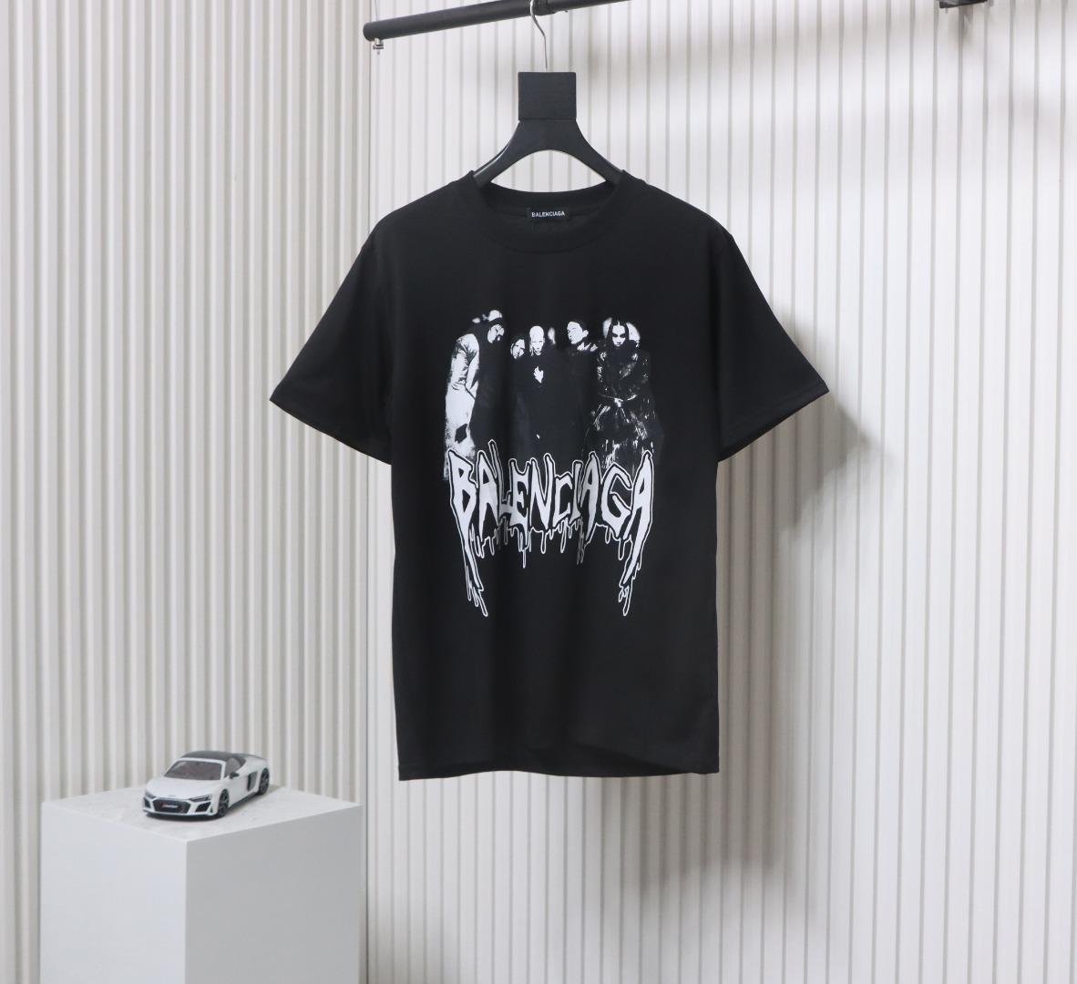 Balenciaga Vintage Washed Distressed T-shirt Black