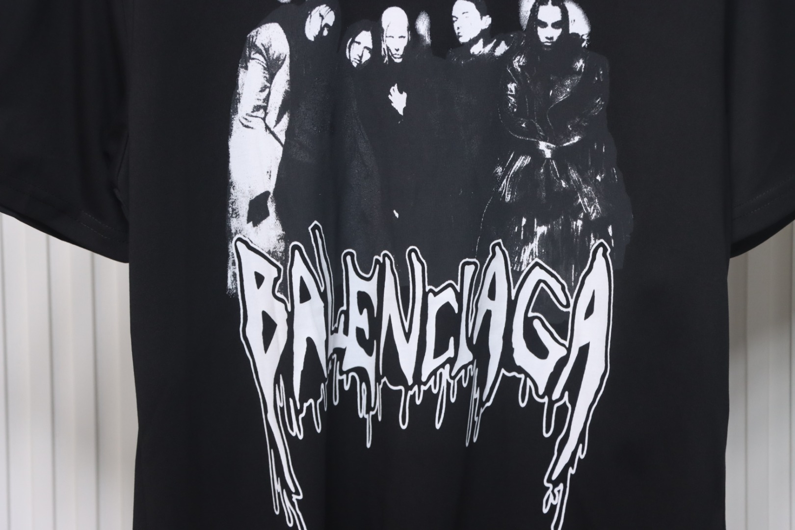 Balenciaga Vintage Washed Distressed T-shirt Black