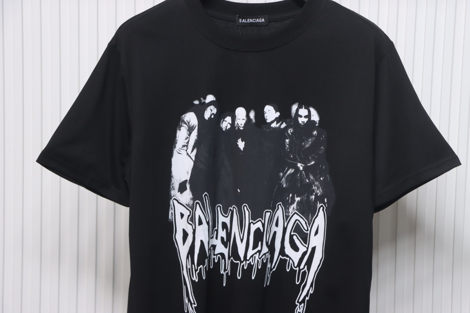 Balenciaga Vintage Washed Distressed T-shirt Black