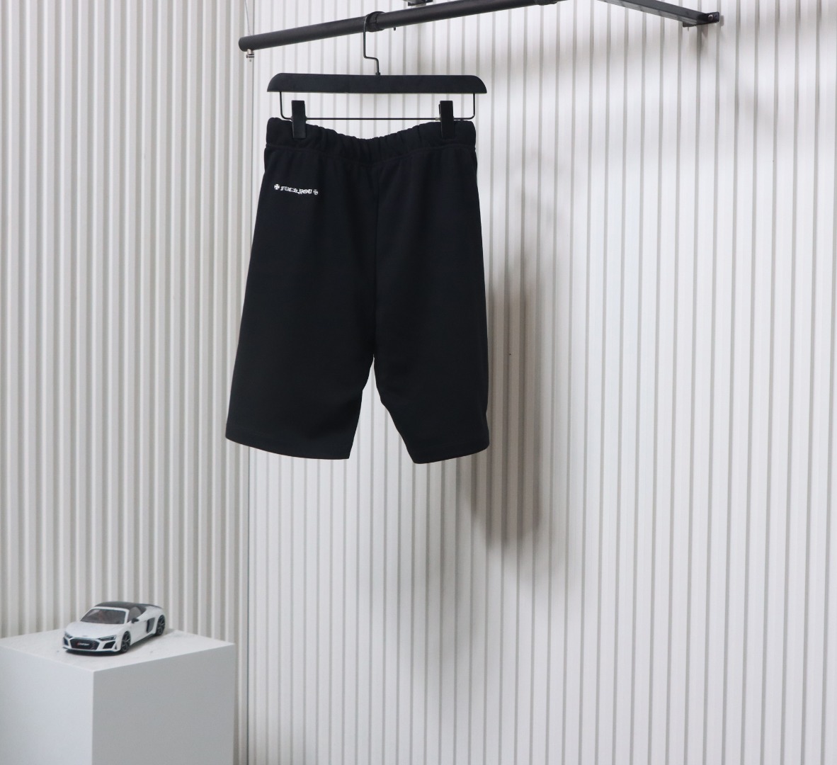 Chrome Hearts 24ss White Sanskrit Letters Embroidered Shorts Black