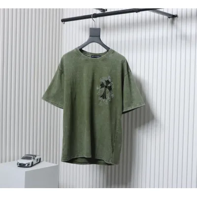 Chrome Hearts 25ss Hot Diamond Cross Water T-shirt Green 01