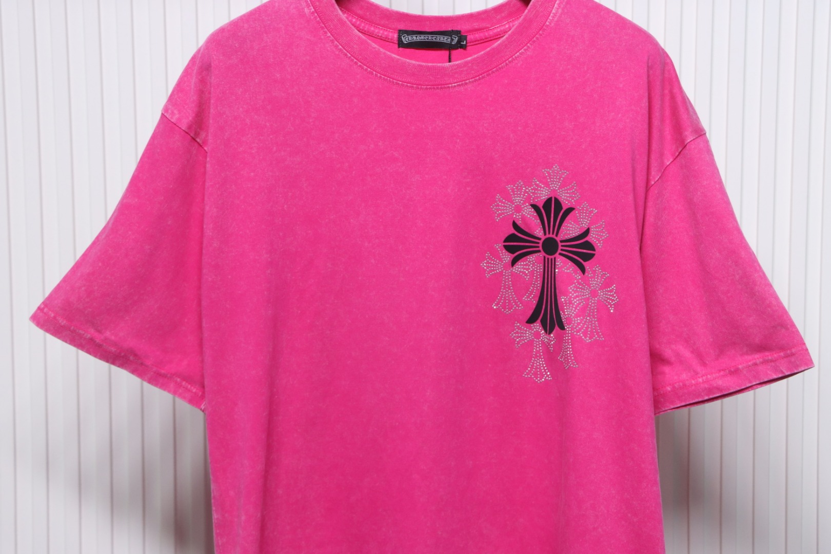 Chrome Hearts 25ss Hot Diamond Cross Water T-shirt Rose Red
