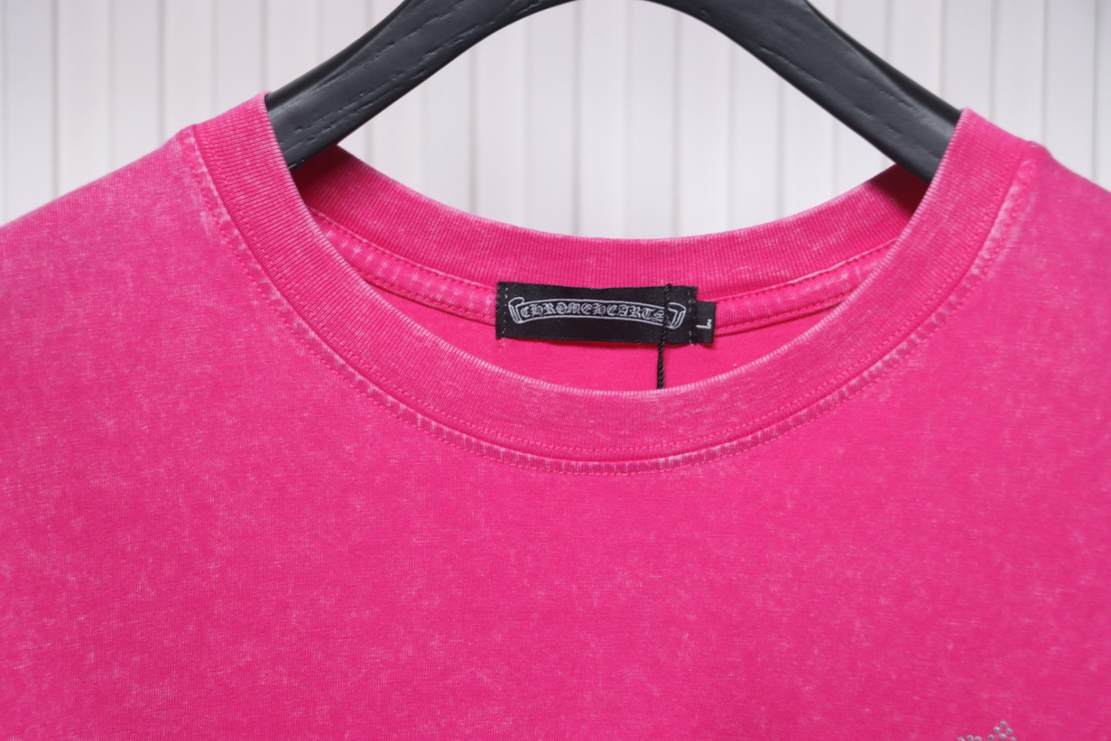 Chrome Hearts 25ss Hot Diamond Cross Water T-shirt Rose Red