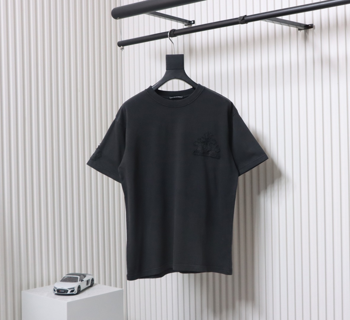 Chrome Hearts 25ss Washed Distressed Patch Logo T-shirt Black