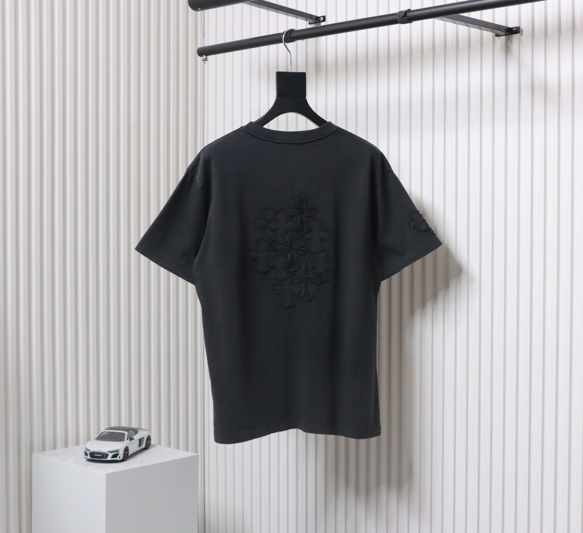 Chrome Hearts 25ss Washed Distressed Patch Logo T-shirt Black