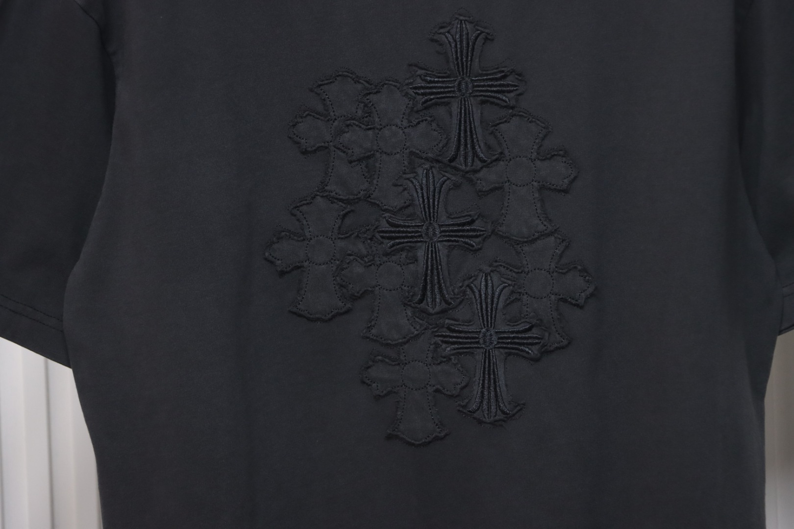 Chrome Hearts 25ss Washed Distressed Patch Logo T-shirt Black