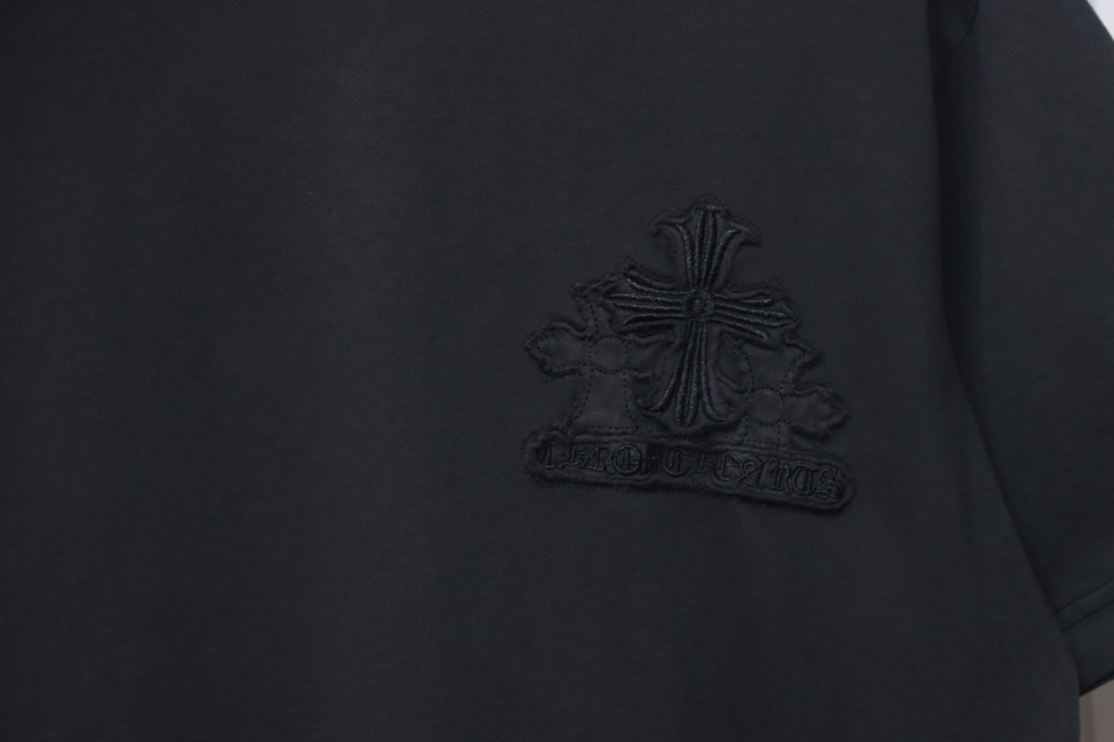 Chrome Hearts 25ss Washed Distressed Patch Logo T-shirt Black