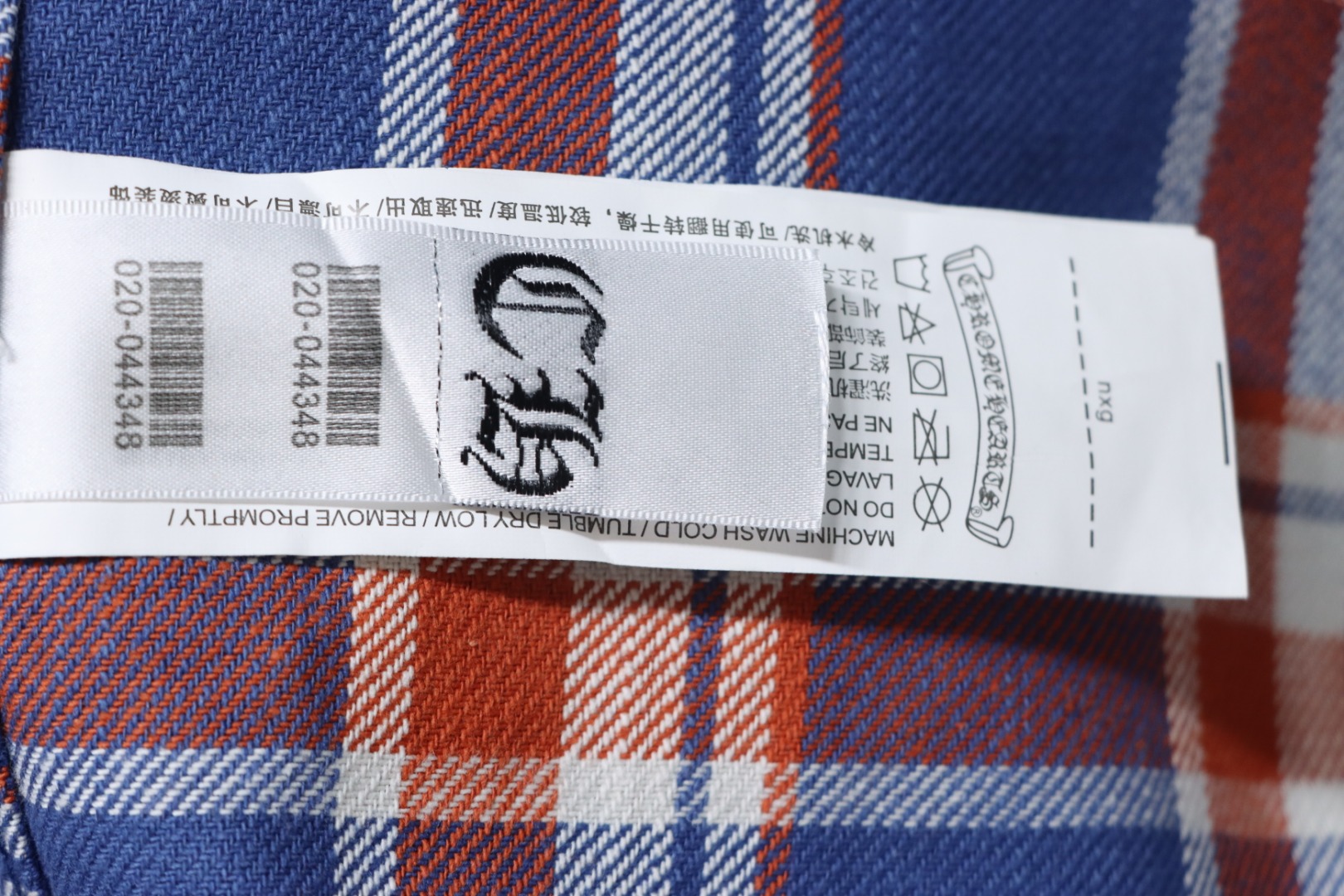 Chrome Hearts Blue And White Striped Plaid Stitching Silver Button Cardigan Shirt