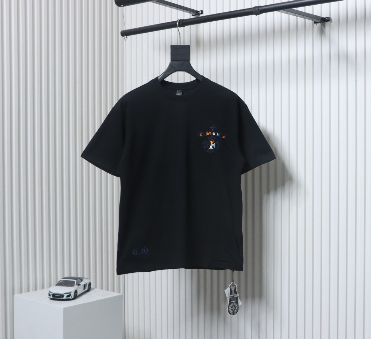 Chrome Hearts Colorful Horseshoe Embroidery T-shirt Black