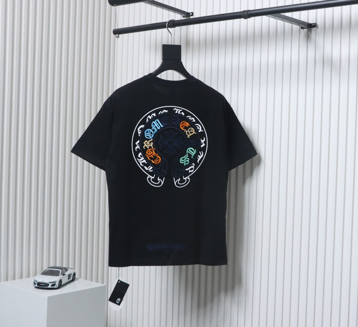 Chrome Hearts Colorful Horseshoe Embroidery T-shirt Black