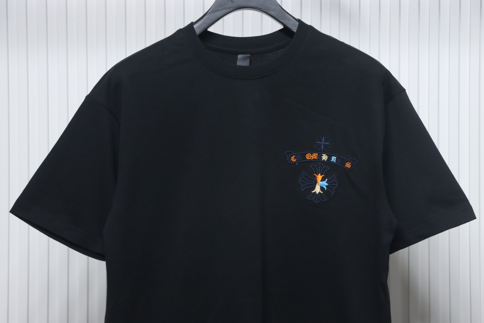 Chrome Hearts Colorful Horseshoe Embroidery T-shirt Black