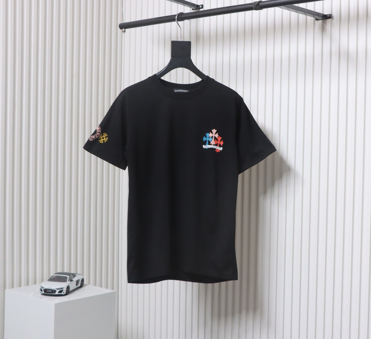 Chrome Hearts Colorful Overlap Cross Print T-shirt Black