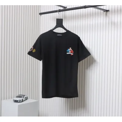 Chrome Hearts Colorful Overlap Cross Print T-shirt Black 01