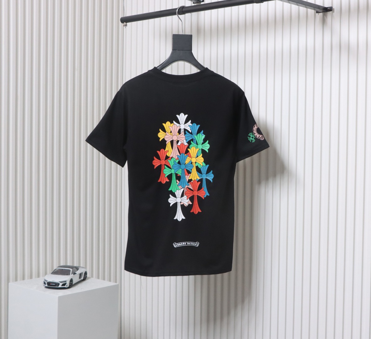 Chrome Hearts Colorful Overlap Cross Print T-shirt Black