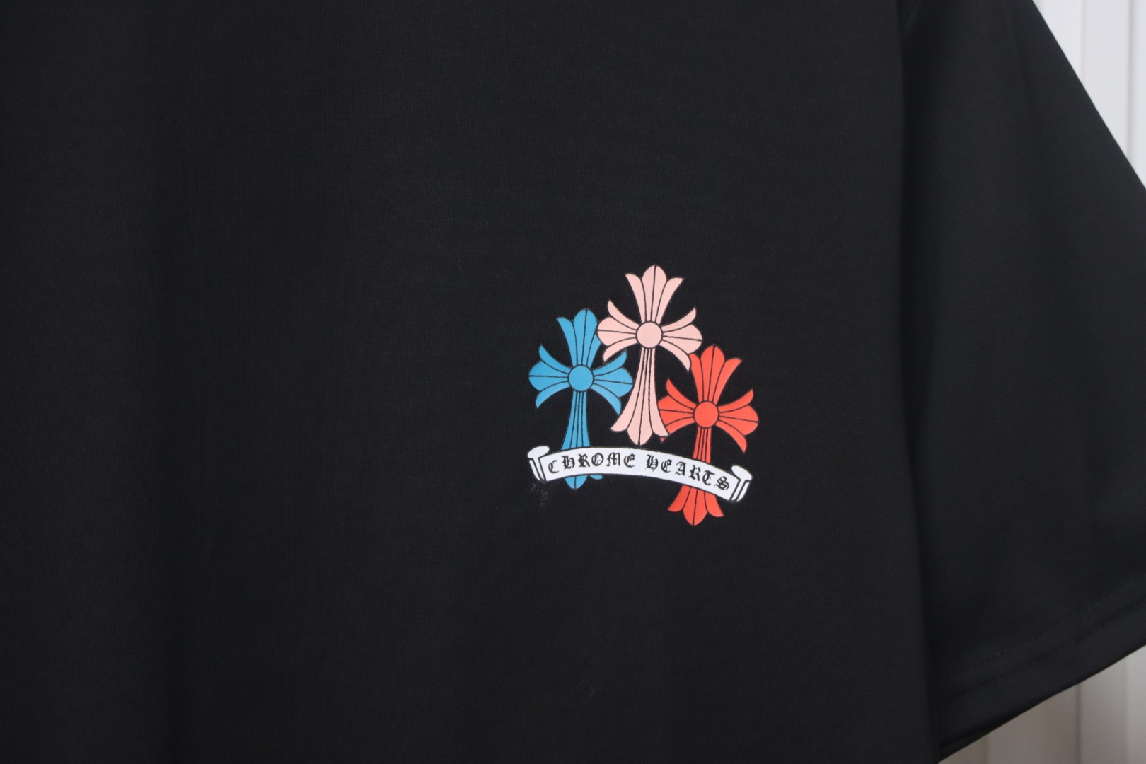 Chrome Hearts Colorful Overlap Cross Print T-shirt Black