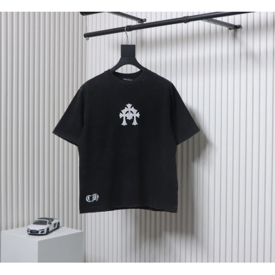 Chrome Hearts Heavy Embroidery Sprayed Monkey Old T-shirt Black 01
