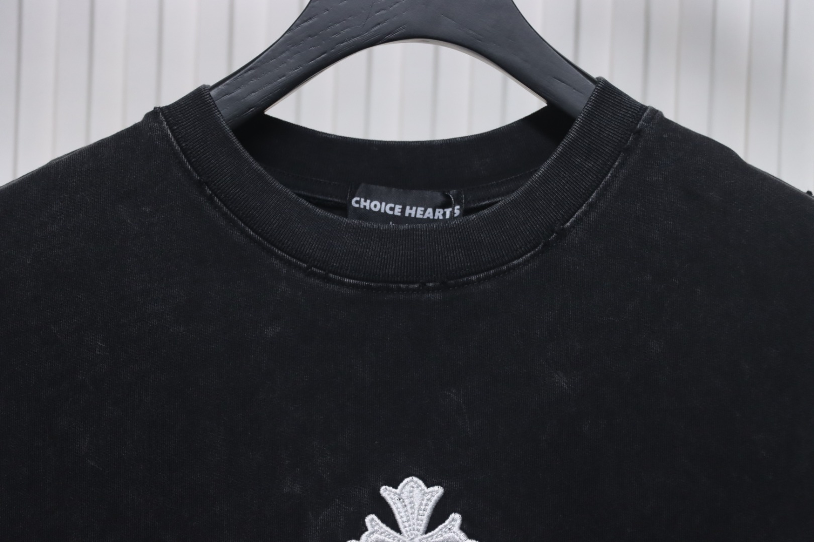 Chrome Hearts Heavy Embroidery Sprayed Monkey Old T-shirt Black