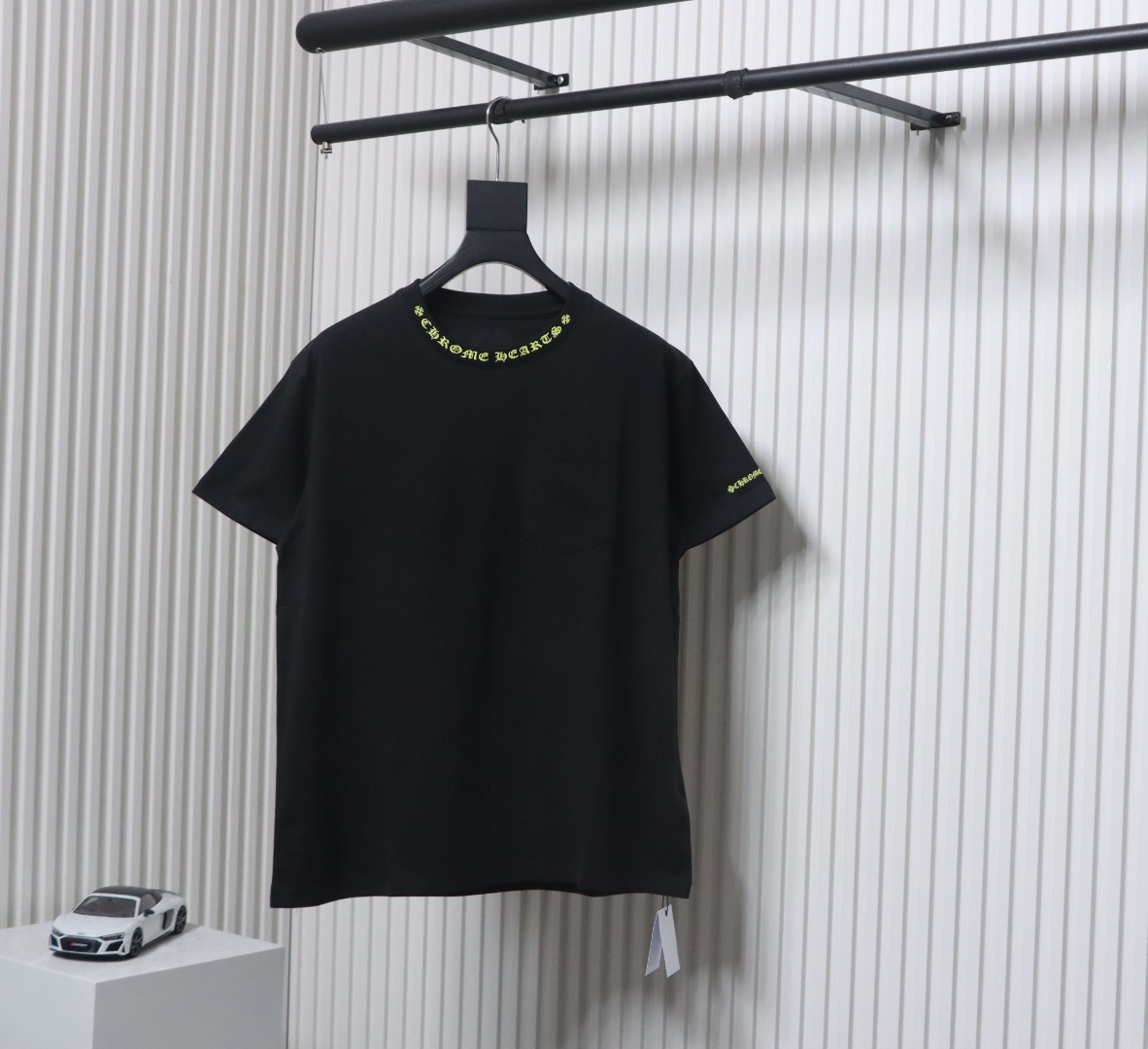 Chrome Hearts Neckline Sanskrit Print T-shirt Black Yellow