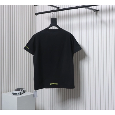 Chrome Hearts Neckline Sanskrit Print T-shirt Black Yellow 02