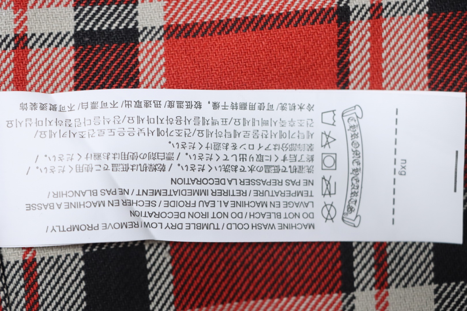 Chrome Hearts Red And White Striped Plaid Stitching Silver Button Cardigan Shirt