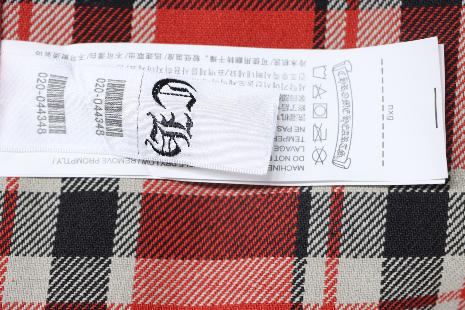 Chrome Hearts Red And White Striped Plaid Stitching Silver Button Cardigan Shirt