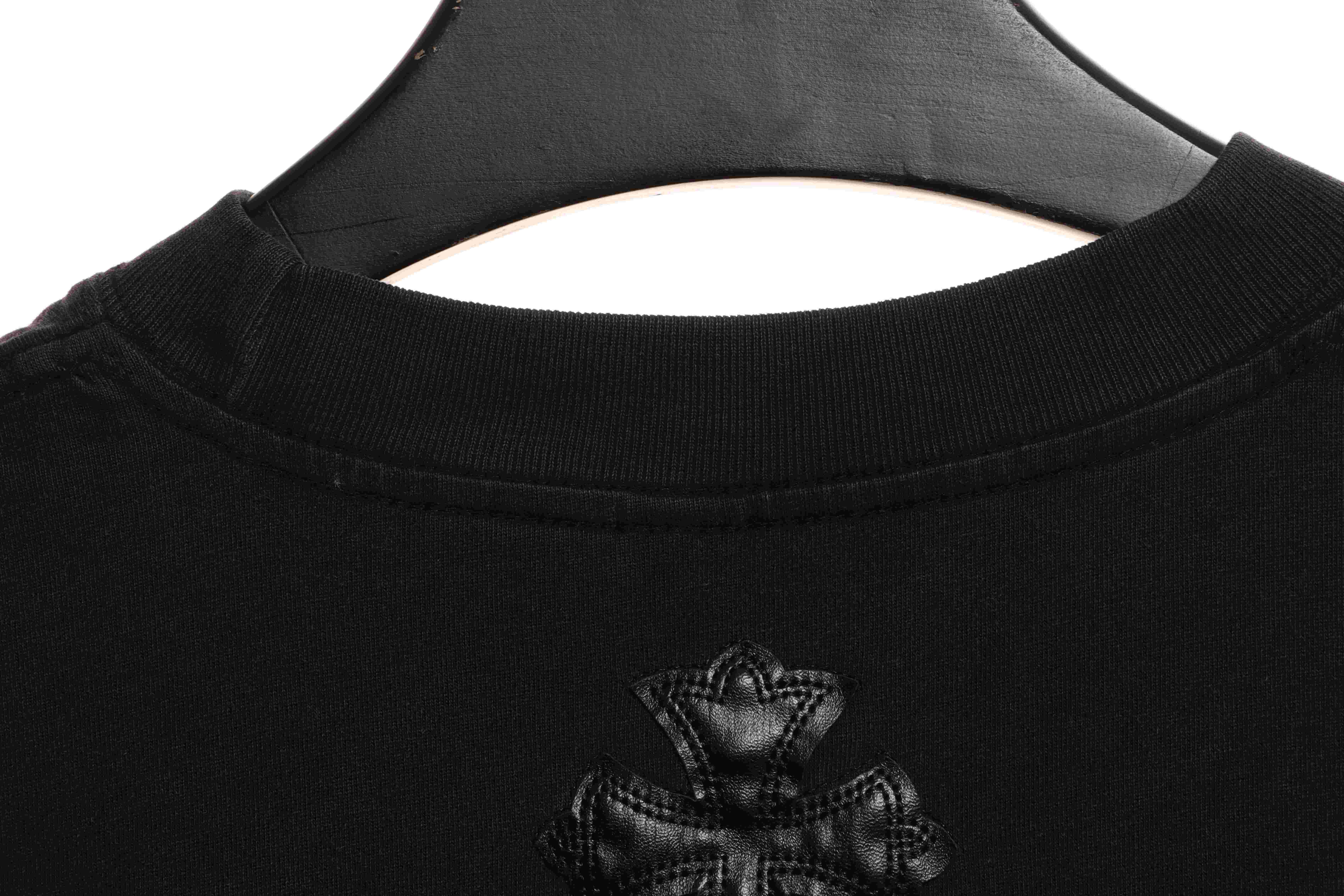 Chrome Hearts Rivet Leather Cross T-shirt Black