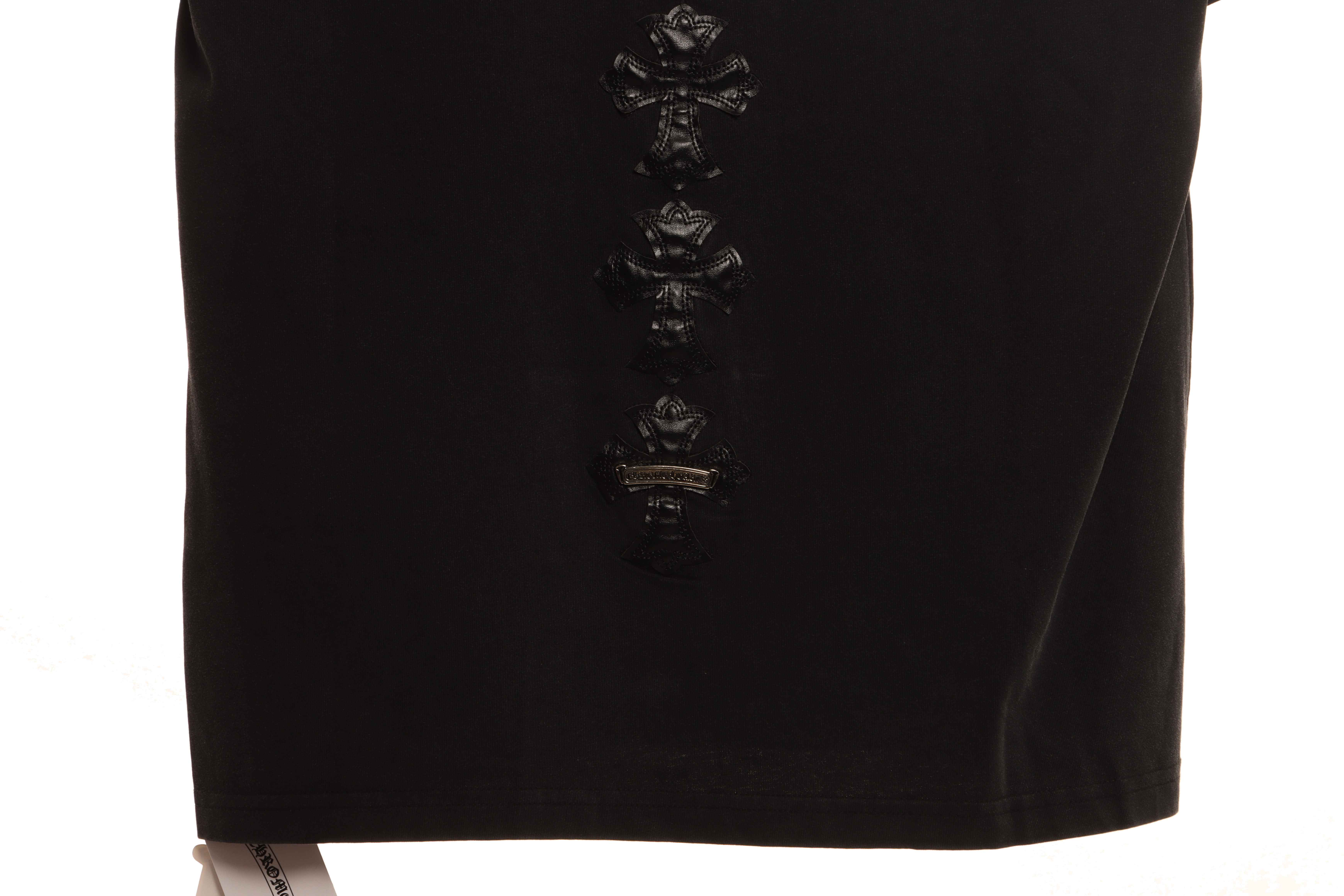 Chrome Hearts Rivet Leather Cross T-shirt Black