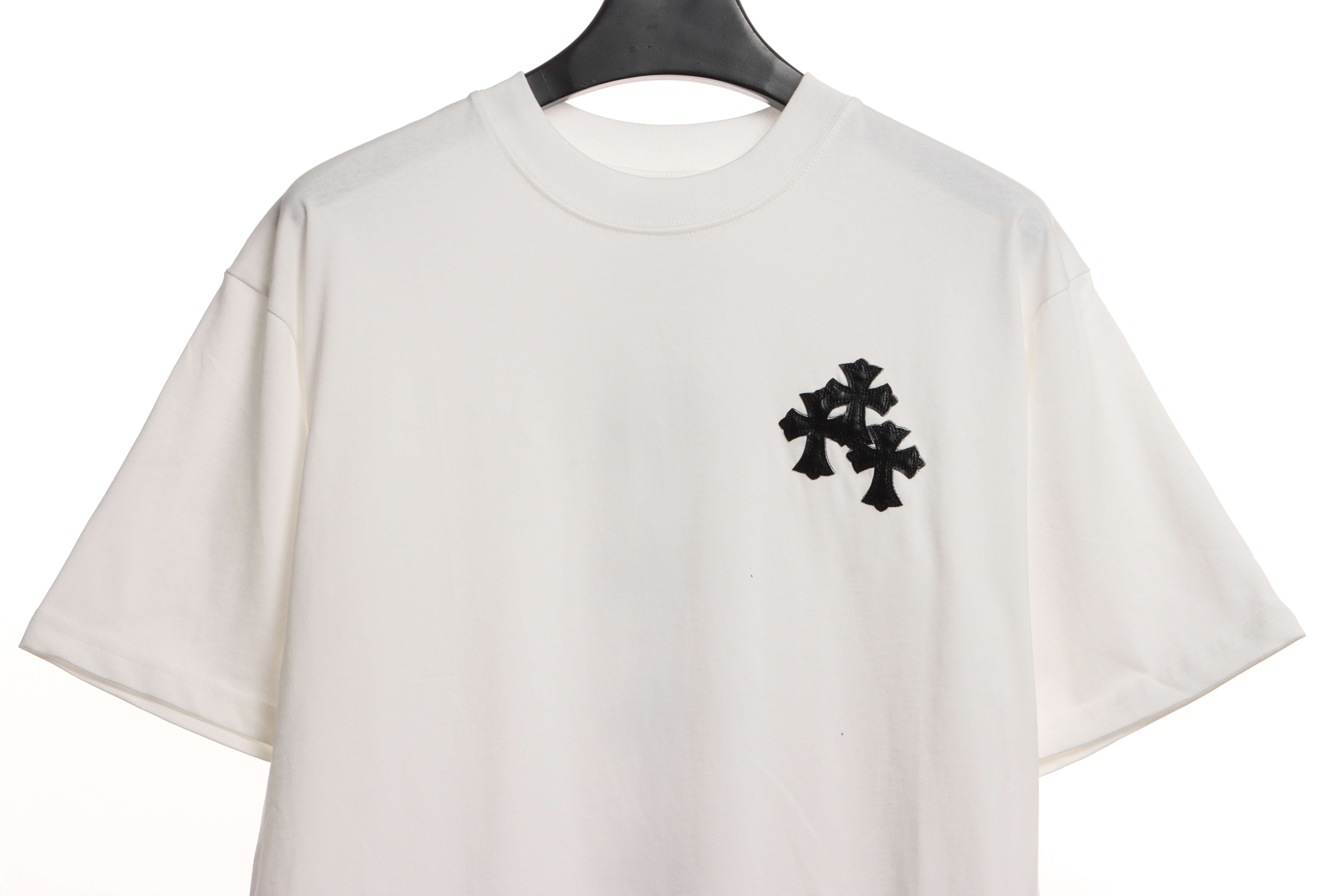 Chrome Hearts Rivet Leather Cross T-shirt White