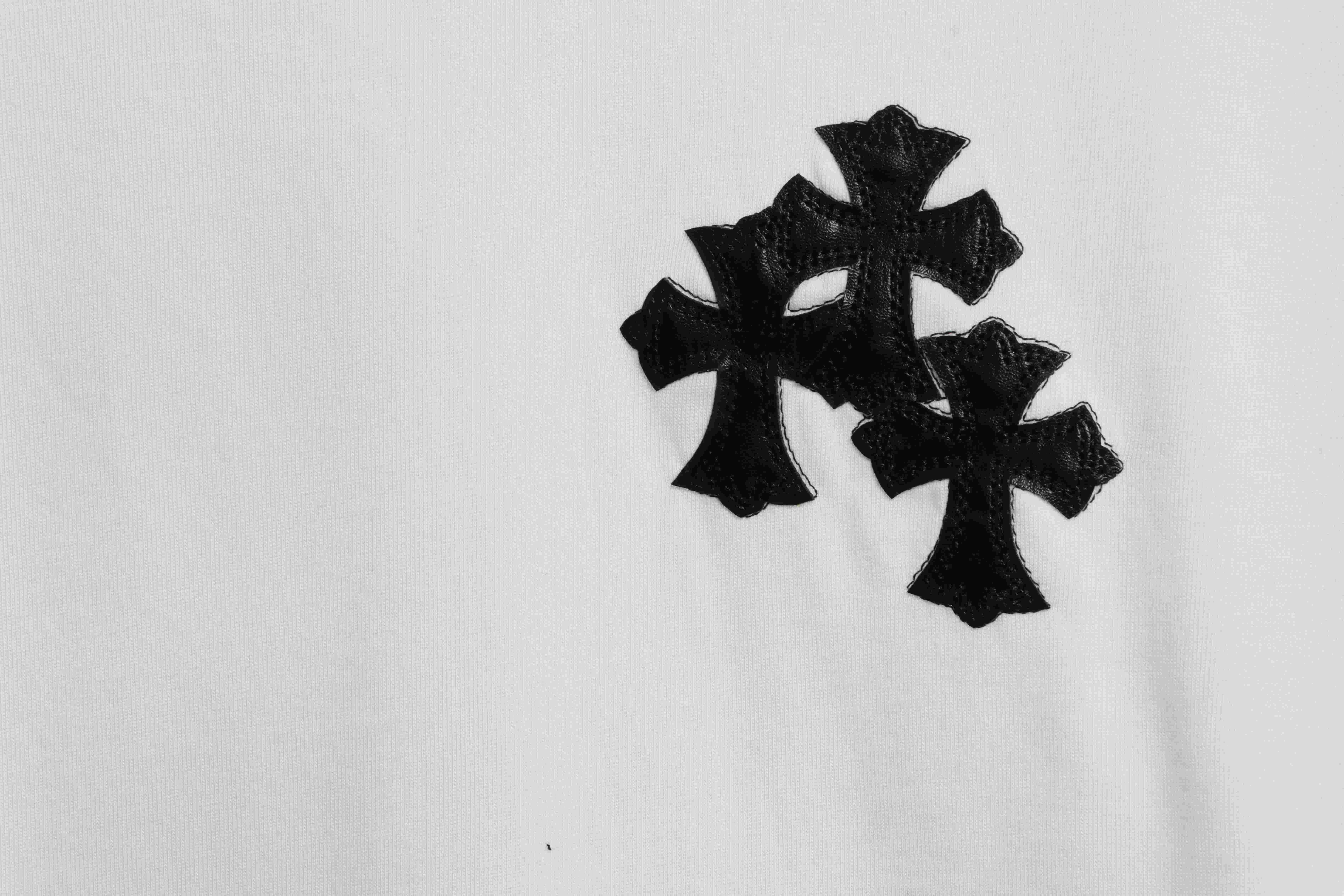 Chrome Hearts Rivet Leather Cross T-shirt White