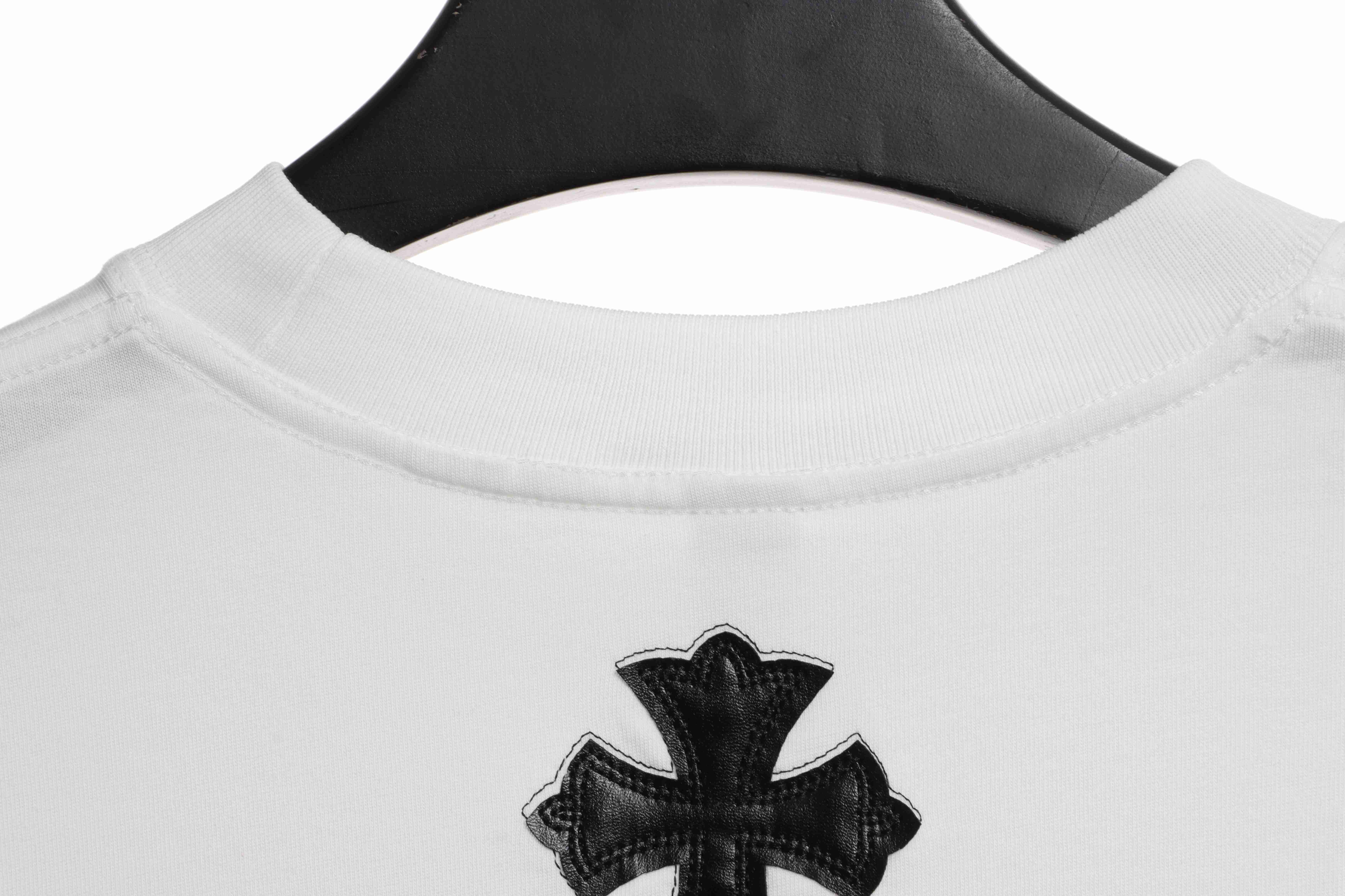 Chrome Hearts Rivet Leather Cross T-shirt White