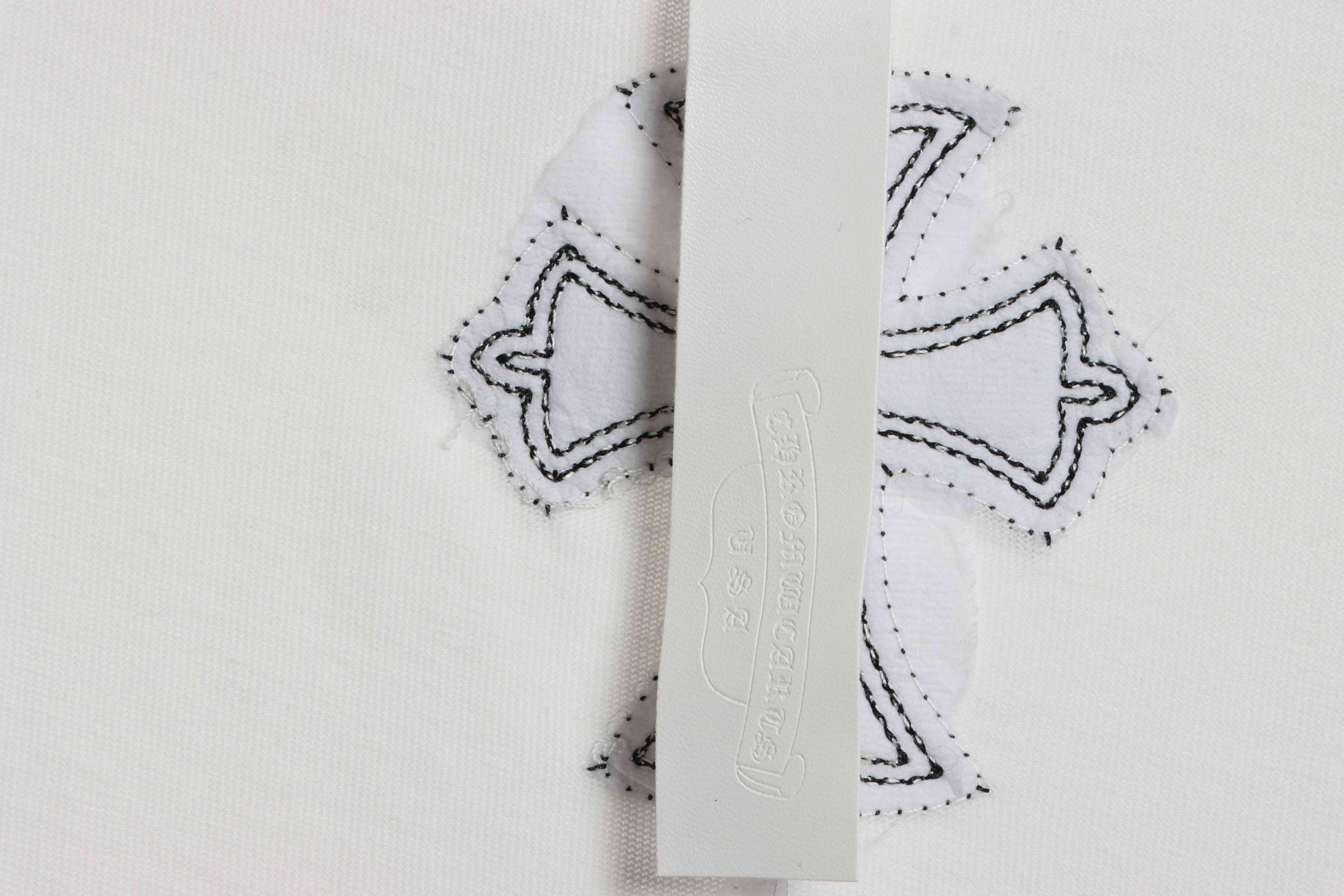 Chrome Hearts Rivet Leather Cross T-shirt White