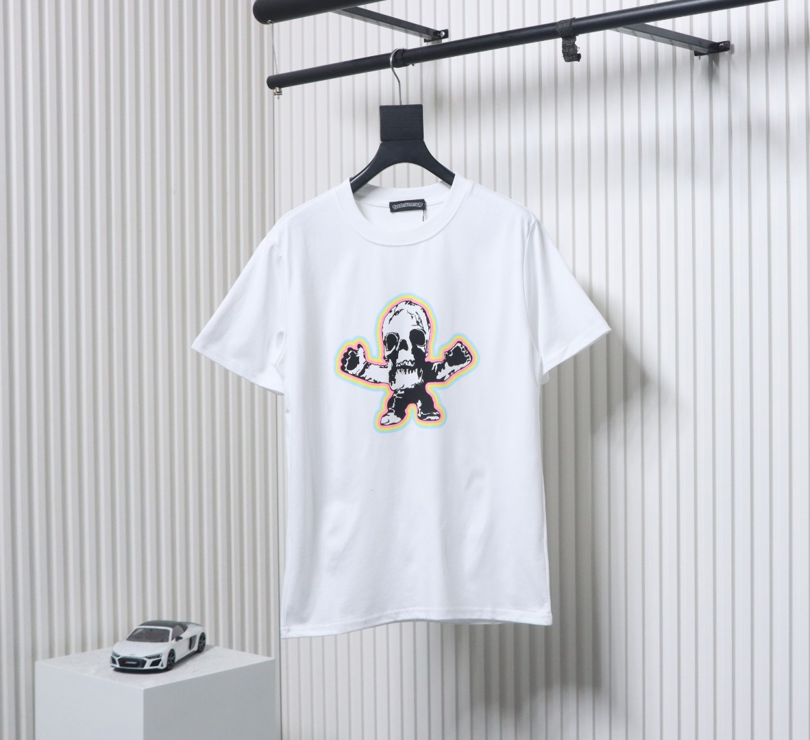 Chrome Hearts Skull Graffiti Crew Neck T-Shirt White