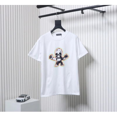 Chrome Hearts Skull Graffiti Crew Neck T-Shirt White 01