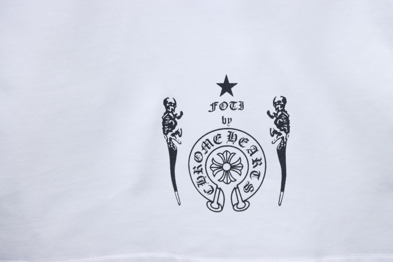 Chrome Hearts Skull Graffiti Crew Neck T-Shirt White