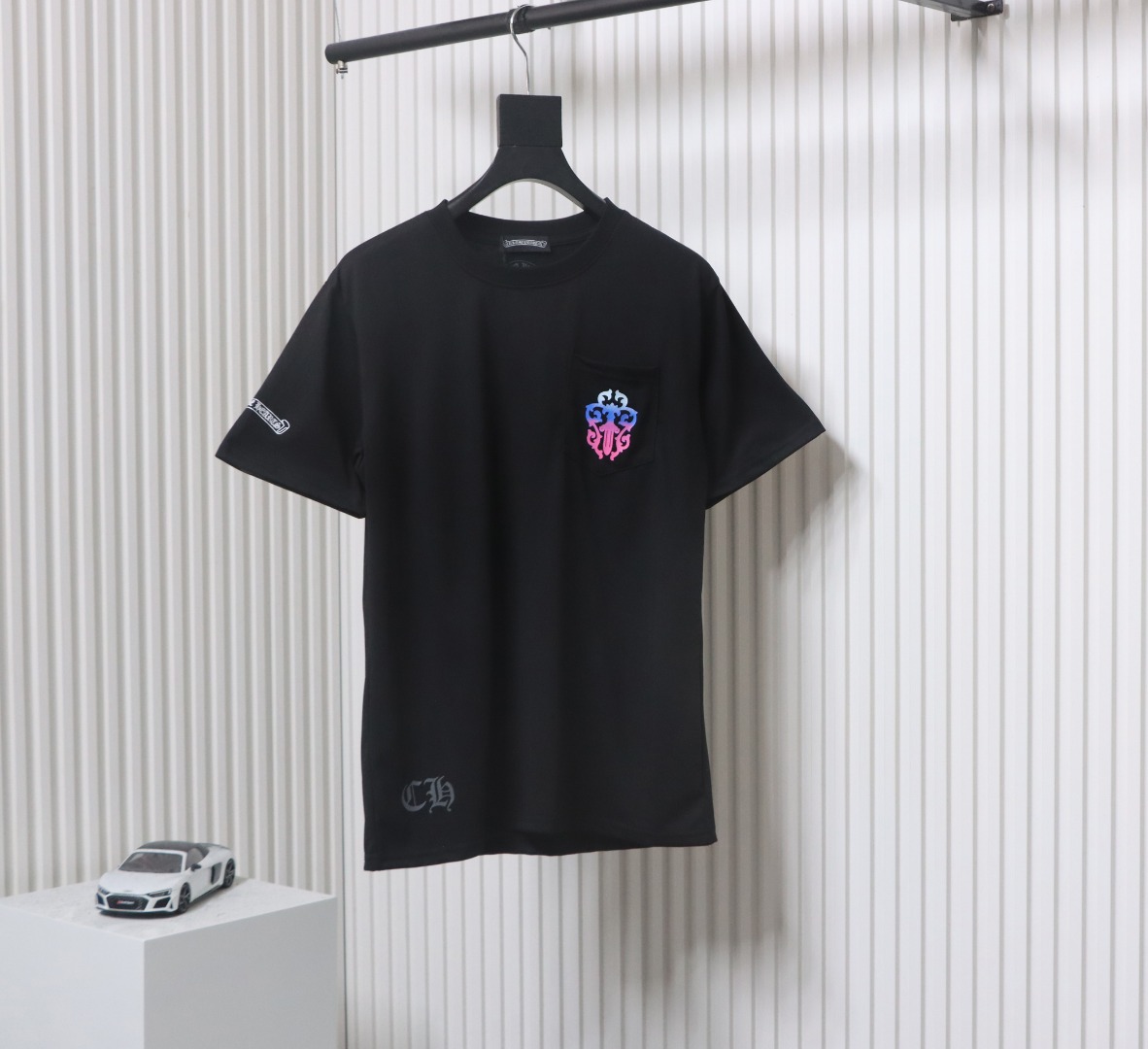 Chrome Hearts White Colorful Sanskrit Sword T-shirt Black