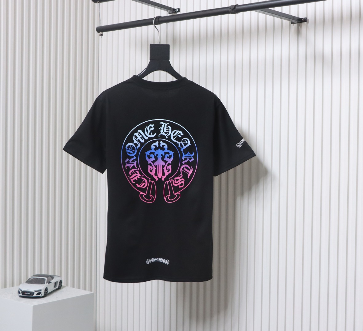 Chrome Hearts White Colorful Sanskrit Sword T-shirt Black