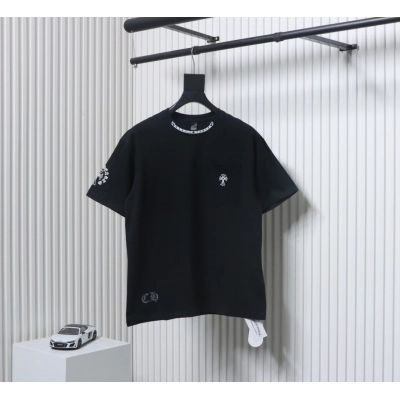 Chrome Heart Neckline Sanskrit T-shirt Black 01