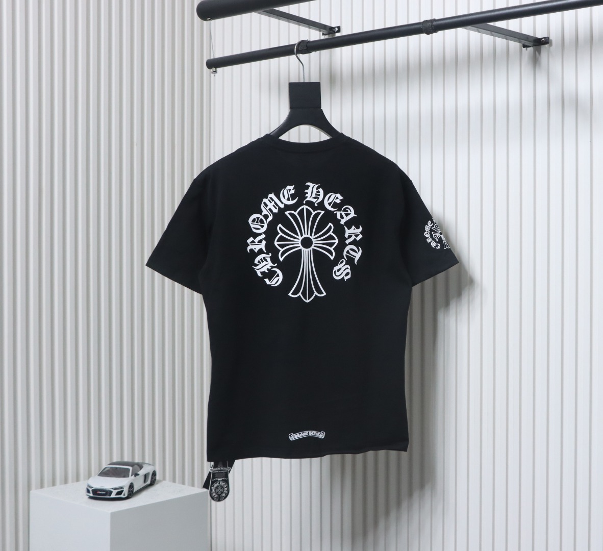 Chrome Heart Neckline Sanskrit T-shirt Black