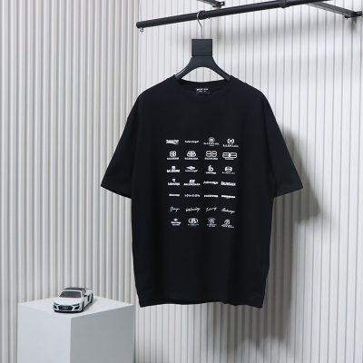 Balenciaga 23ss All-over Multi-print T-Shirt Black 01