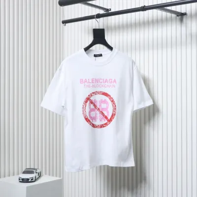 Balenciaga 24ss Double B No Pass Stamp T-shirt White 01
