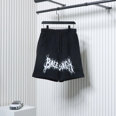 Balenciaga 24ss Gothic Lettering Print Shorts Black 01