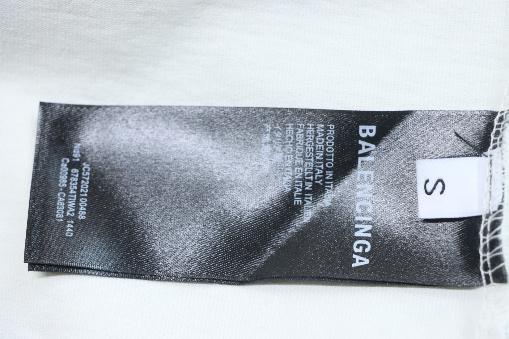 Balenciaga 25ss Reverse Letter Double B Print Washed Holes T-shirt White