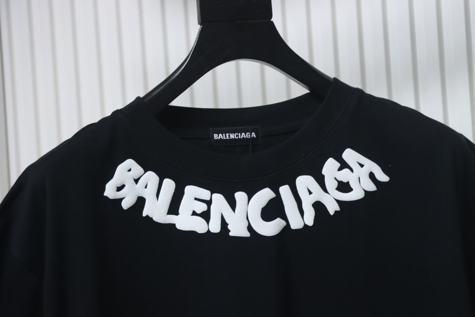 Balenciaga 25SS Collar lettering T-shirt Black