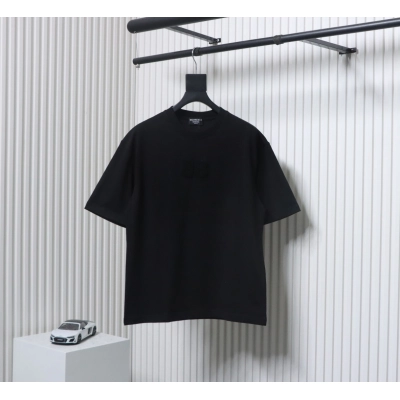 Balenciaga 25ss Double B Embroidered Towel T-shirt Black 01