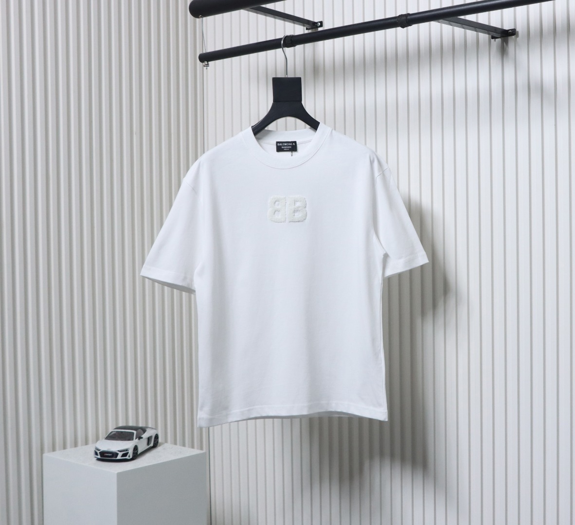 Balenciaga 25ss Double B Embroidered Towel T-shirt White