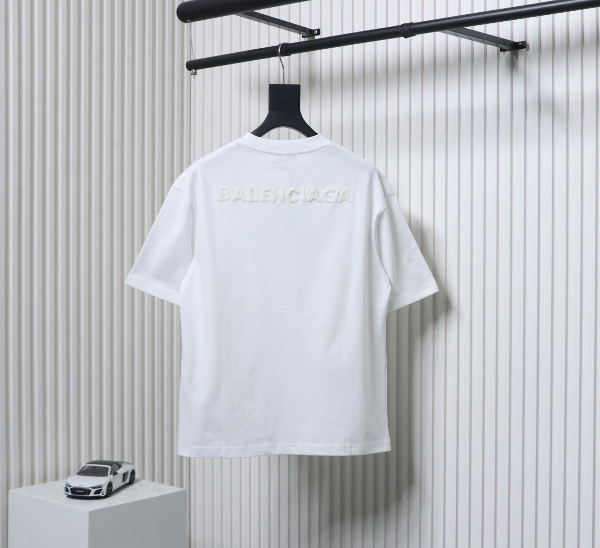 Balenciaga 25ss Double B Embroidered Towel T-shirt White