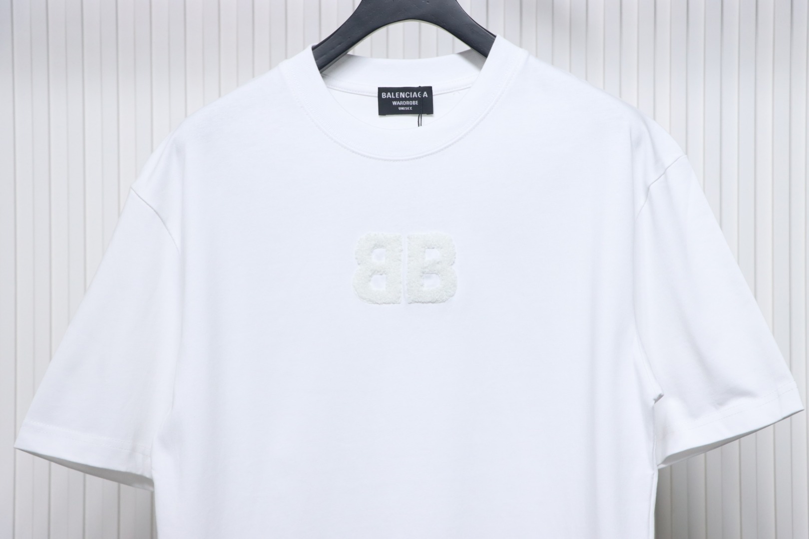 Balenciaga 25ss Double B Embroidered Towel T-shirt White