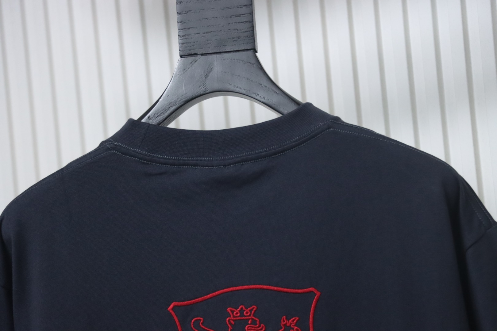 Balenciaga 25ss LION CLUB Embroidered Logo T-shirt Navy